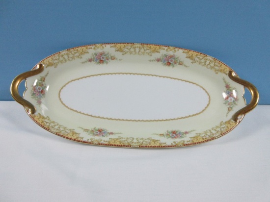 Noritake Fine China Batista Pattern 13" Oval Celery Dish Lug Handles Retired Pattern