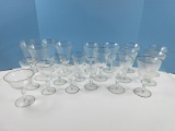 20 pcs. Drink Glassware w/ Platinum Trim and Flared Rim Iced Tea Goblets, Water Goblets