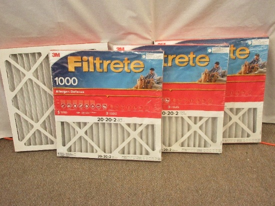 4-3M Filtrete Electrostatic Air Filters Allergen Defense 20x20x2 (All New, 3 in Shrink Wrap)