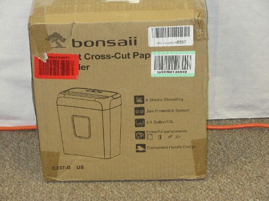Bonsaii 6-Sheet Cross-Cut Paper Shredder NIB
