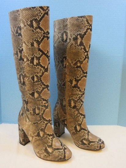 The Shop Stylish Faux Snake Skin High Hell Knee-High Boots Size 8 New w/ Tag