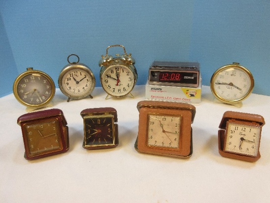 Lot Travel Alarm Clocks Phinney-Walker, Semca 1 Jewel, 2 Westclox Baby Ben Nightstand
