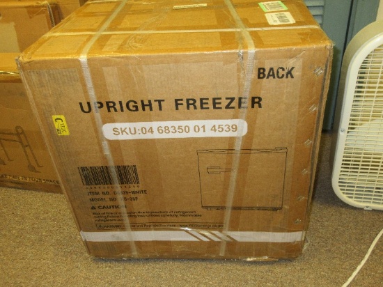 Upright Mini Freezer White 1.1 Cubic Feet NIB Approx. 18.5" D x 17.5" W x 19.6" H