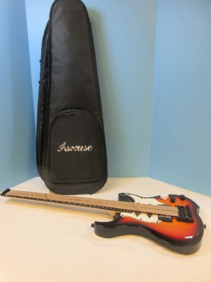 New Asmuse Headless Electric Guitar 6 Strings Gig Bag and Accessories Tobacco Sunburst