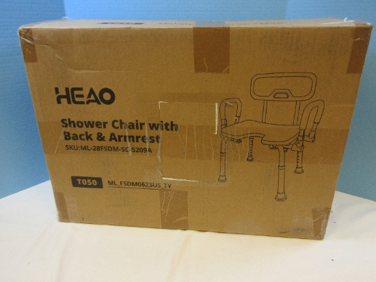 Heao Shower Chair w/ Back and Arm Rest T050 NIB