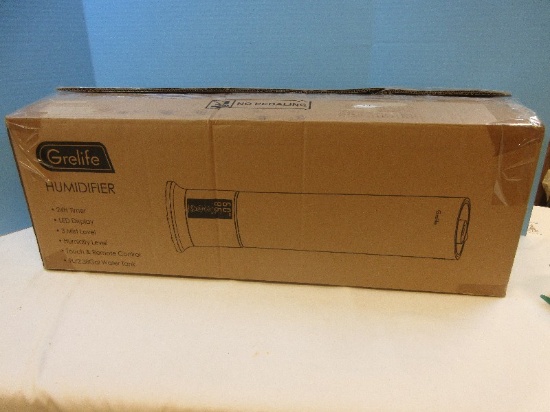 White Grelife Humidifier 24 Hr. Timer LED Display 3 Mist Levels Humidity Level Touch and