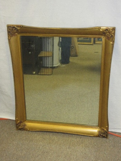 Bassett Mirror Co. Hollywood Regency Style Gilt Patina Framed Wall Mirror