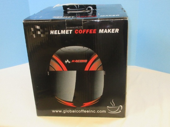 Racing Helmet Red and Black Design Coffee Maker NIB