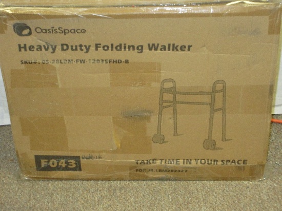 Oasis Space Heavy Duty Folding Walker For Senior NIB