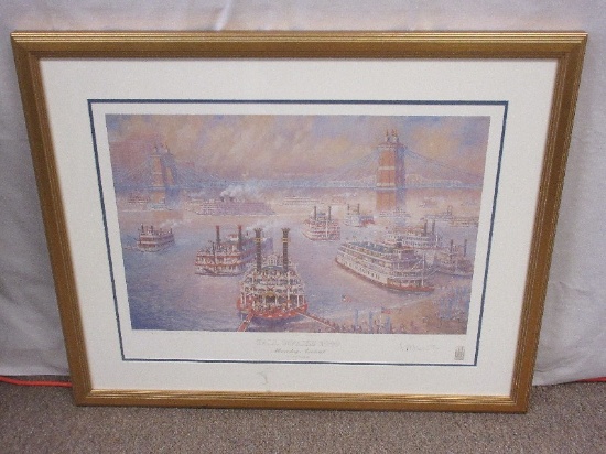 Titled "Morning Arrival" Tall Stacks 1999 Artwork Artist Signed Frank McElwain Limited 267/500