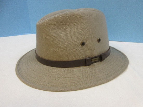 New Stetson Water Repellent Men's Khaki Gable All Weather Safari Hat Fedore Size XXL