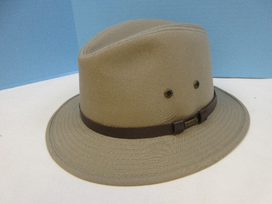 New Stetson Water Repellent Men's Khaki Gable All Weather Safari Hat Fedore Size XXL