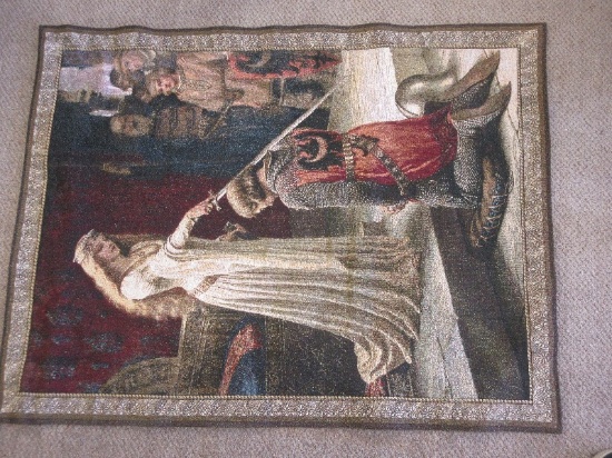 Titled "The Accolade" Small Wall Tapestry Woven by Pure Country Weavers, Lynn, NC Depicts