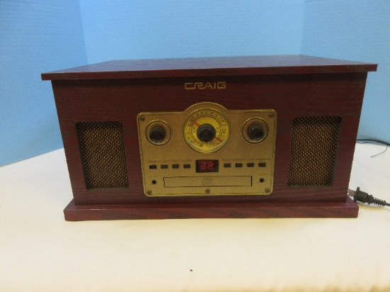 Craig Yesteryear 5 In 1 Turntable System Model No. CD684a-BLS w/Cassette/CD Players/AM/FM