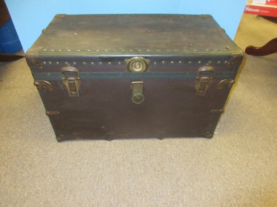 Vintage Black Foot Locker w/ Insert Tray