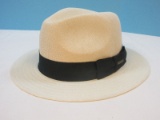 New Stetson Ivory Fedora Panama Hat 100% Polyester Size XL