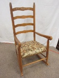 Syd Leach Furniture Maple Ladder Back Rocking Chair Rocker Stencil Pennsylvania Dutch