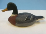 Hand carved and Painted Wooden Duck Decoy Artist Signed Captain Jess Urie Rock Hall