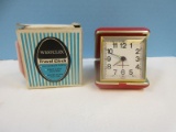 Westclox Tour Alarm Travel Tan Luminous Travel Alarm Clock Master Alarm Shut-Off NIB