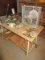 Lot Metal Base Shop Table, Misc Tools, Chisels, Box Fan, Level, Pliers, etc