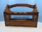 Pine Early American Style Magazine Rack w/ Center Handle 13 1/2