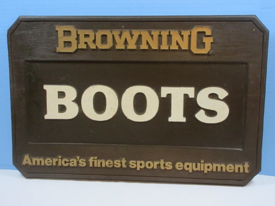 Vintage Browning Arms Co Memorabilia "Browning Boots" Molded Promotional Advertising Sign