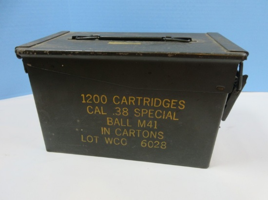 Metal Military 1200 Cartridges Cal .38 Special Ball M41 in Cartons Lot WCC 6028 Ammo "Empty"