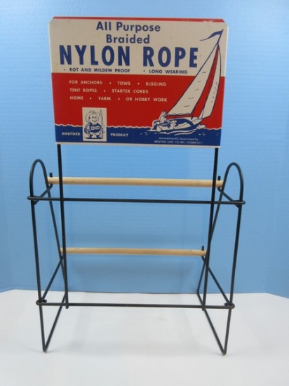 Vintage All-Purpose Braided Nylon Rope by Newton Line Co. Inc. Store Counter Top Display Rack