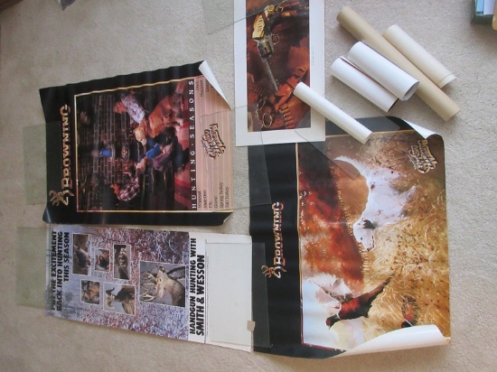 7 Collectible Advertising Posters Handgun Hunting w/Smith & Wesson, 2 Browning "You Just