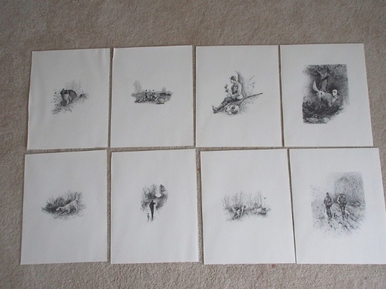 Set of 8 New England Grouse Shooting Series Fine Art Prints by William Foster Various Hunting