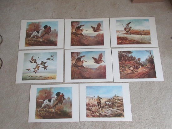 Lot 8 Works of Lemmi Collection P. Beretta 1976 Hunting Scene Ducks, Rabbit, Dog w/Pheasant