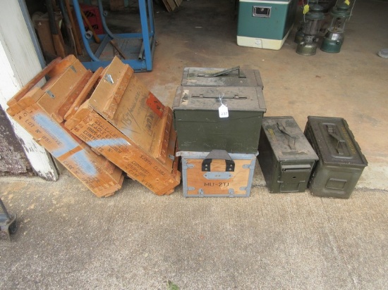 Lot 4 Empty Military Ammo Boxes etc