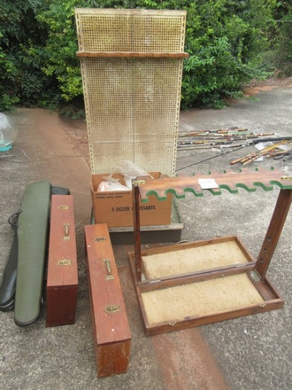 Lot Portable Gun Show Display Rifle/Shotgun Racks, Metal gun Display Stand etc.