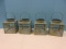 New Set of 4 Solar LED Lantern Green Sage Metal Hanging Lantern Modern Slat Design 6
