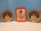Lot Repro 3 Tin Collectible Coca-Cola Trays Lady Driving & 2 Round 75th Anniversary Ltd Edition