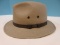 New Stetson Water Repellent Men's Khaki Gable All Weather Safari Hat Fedora-Size XL,Retail $50