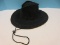 Cowboy Wide Brim Sun Hat Black- No Sizes