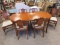 8pc French Regency Style Dining Room Maple Table w/Leaf on Sabre Legs w/6 Upholstered