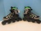 New Pair Hikole In Line Skates 80mm Black w/Gray/Neon Green Accent-Size XL