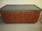 Mercantile Credenza Store Cabinet Laminate Gray Speckle Countertop, 4 Birch Panel Doors &