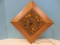 GE Retro Electric Wall D‚cor Clock Model 2057 C Wooden Square Frame Embossed Clock Brass