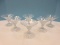 Magnificent Set of 6 Heavily Etched Crystal Floral & Foliage Swag Criss Bross Pattern Stems