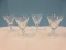 Set of 4 Signed Waterford Crystal Eileen Pattern Cut Vertical Lines Flared Bowl Circa 1968-2017