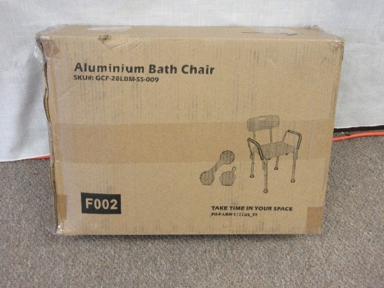 Aluminum Bath Chair- NIB   19.7" x 14.2" x 6.7"