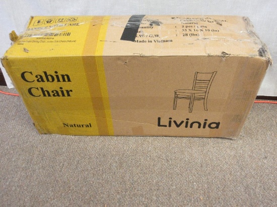 Livinia Furniture Cabin Chair Natural Finish-NIB