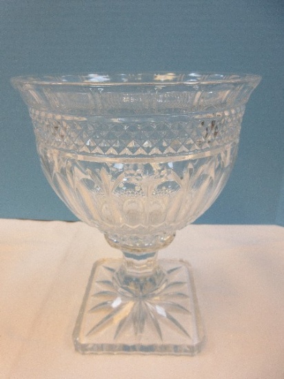 Godinger Shannon Crystal Collection Brandon Pattern Cut Band Cut Panels Design 9 1/2"