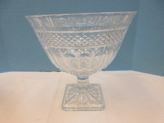 Godinger Shannon Crystal Collection Brandon Pattern 10 1/2" Compote 10"H Footed Bowl Blown