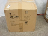 Industrial Design Metal Silver Saddle Bar Stool- NIB