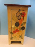 Country Charmex Accent Table/Counter Top Cabinet Hand Painted Vegatables-24 1/4