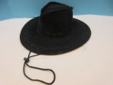 Cowboy Wide Brim Sun Hat Black- No Sizes